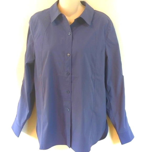 Athleta Relaxed Poplin Button Down Dusk Violet M - Picture 1 of 16